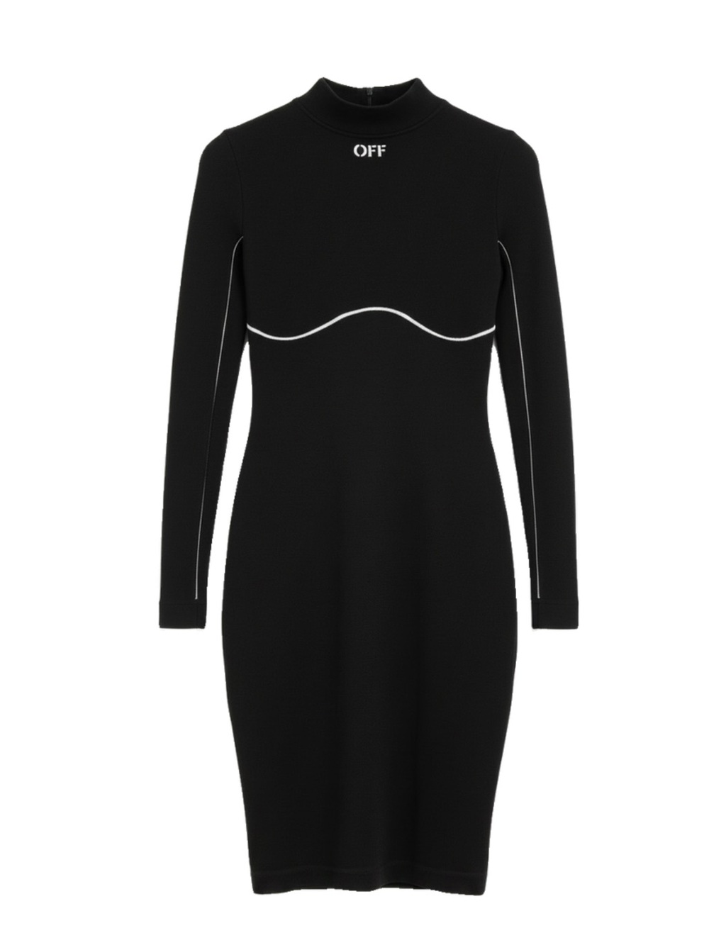 🛍️ Off-White Authentic "Off Stamp" Rib Long Sleeve Bodycon Dress